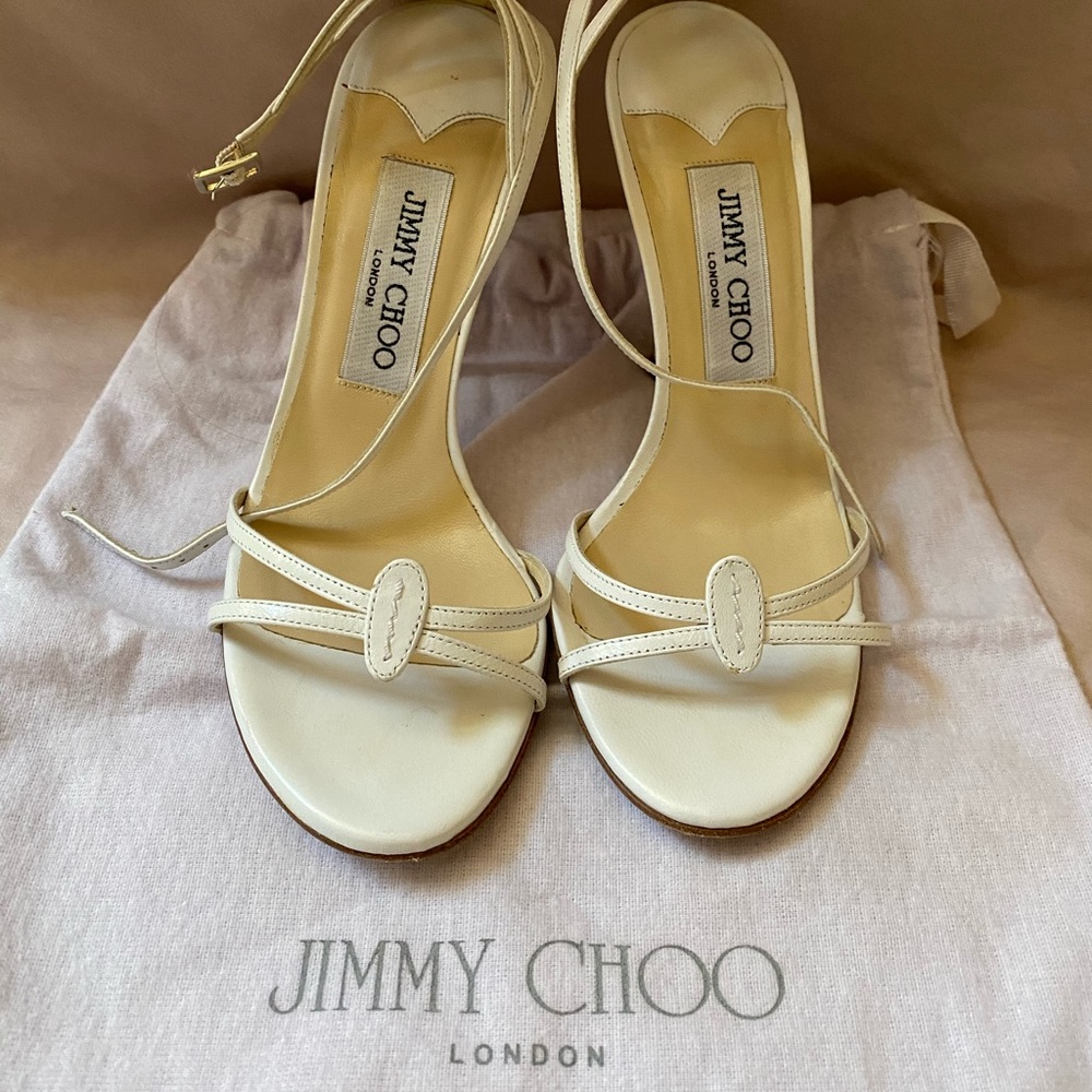 White Jimmy Choo 4in pumps